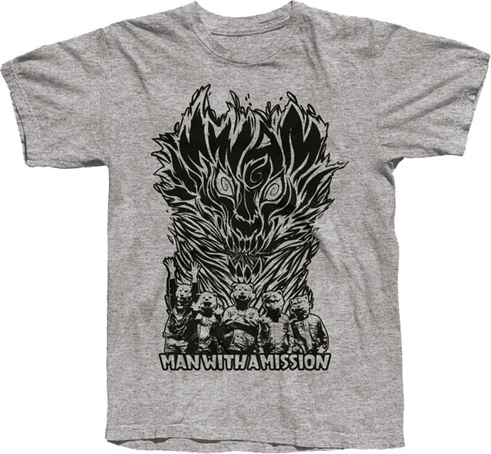 MAN WITH A MISSION 'FIRE' T-SHIRT GREY MERCHANDISE