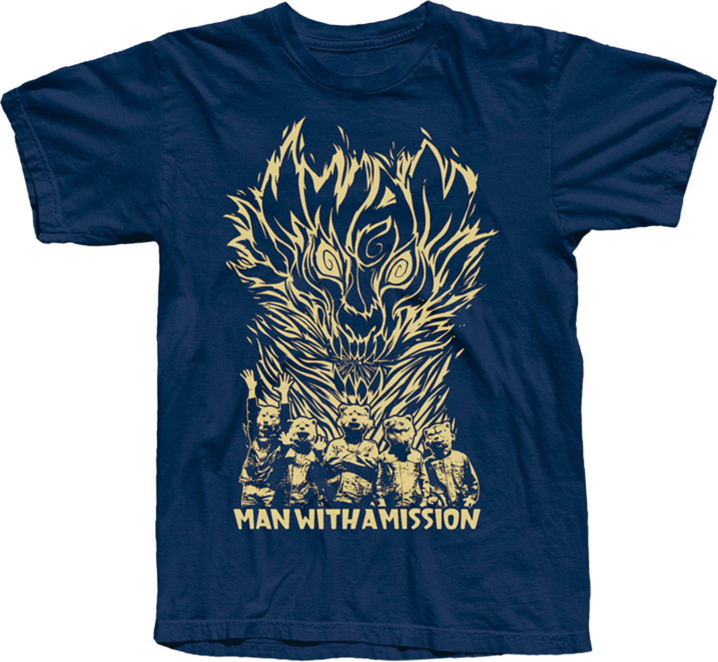 MAN WITH A MISSION 'FIRE' T-SHIRT BLUE MERCHANDISE